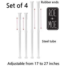 Roe & Moe Telescoping Window Security Guard Bars Prevent Forced Entry - extends from 17-27 inches (4-Pack)