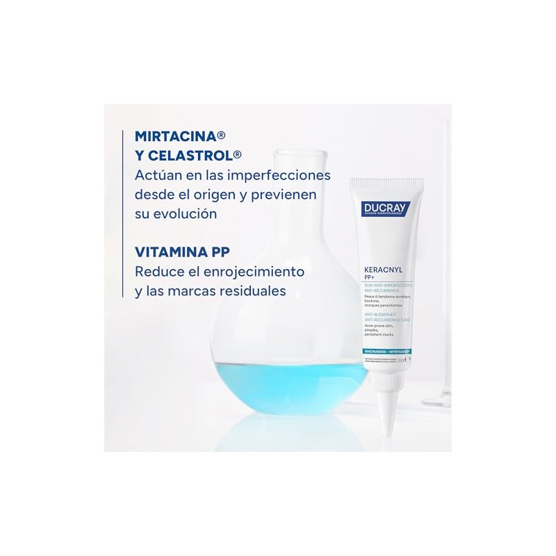 Ducray Keracnyl PP+ Crema Hidratante Facial Anti-Imperfecciones, 30ml