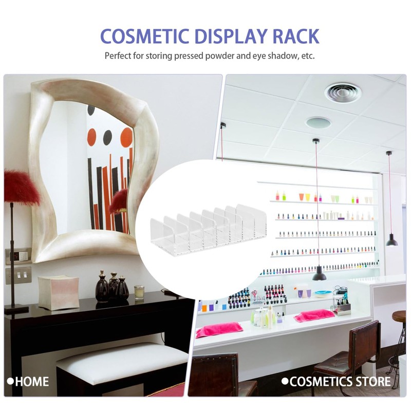 NOLITOY Acrylic Eyeshadow Palette Makeup Organizer, 7-Section Makeup Palette Organizer,