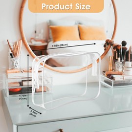 XWYQSLJY TSA Approved Toiletry Bag, 3 Pcs Clear Toiletries Bags Quart Size Travel Makeup Cosmetic Bag for Women Men, Carry on Airport Airline Compliant Bag (3 Pack White)