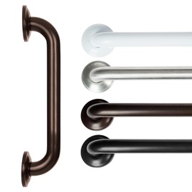 Vive Grab Bar for Showers - Bathroom Antislip Handrail for Seniors, Elderly Assistance Product, Heavy Duty Shower Handles, Handicap Grab Bars, Stainless Steel, Multipurpose, 440 lbs (Dark Bronze)