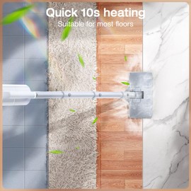 ScrubWiz Steam Mop Cleaner with Detachable Handheld Steamer, 10-in-1 Multi Accessories, Washable Microfiber Pads, 350ml and 2 Adjustable Level for Cleaning Floor, Carpet, Tile, and Grout, Light White