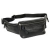 Branco Bum Bag Genuine Leather Black, black