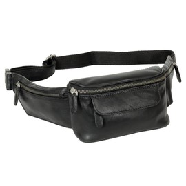 Branco Bum Bag Genuine Leather Black, black
