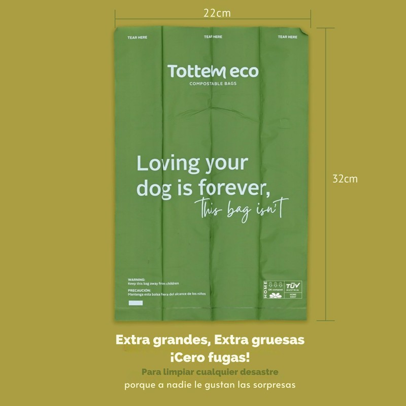 Tottem eco - Bolsas compostables para heces de perro. Bolsas