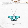 OUTANG Butterfly Necklace for Women 925 Sterling Silver Moonstone Green