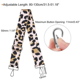 uxcell Purse Strap Replacement, 31-51inch Adjustable Polyester Leopard 2inch Wide Crossbody Shoulder Strap for Handbag Guitar(Pink, Silver Buckle)