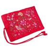 KYEYGWO Chinese Embroidery Travel Jewelry Roll with Flowers and Bird