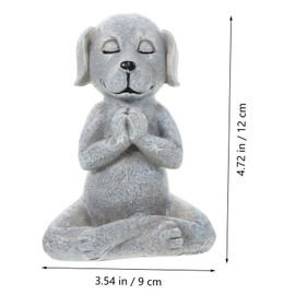 Mipcase Meditating Dog Statue Realistic Zen Style Dog Figurine for Decor Durable Resin Craft Unique Tabletop Ornament for Dog Lovers
