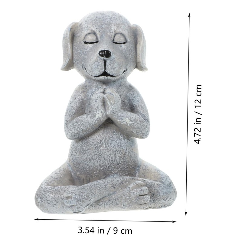 Mipcase Meditating Dog Statue Realistic Zen Style Dog Figurine for