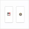 RiteAV 1 Port Speaker Plug Jack Wall Plate with 1 RCA for Subwoofer - 2 Gang [Screwless White]