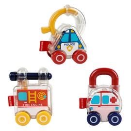 Generic Baby Montessori Educational Science Kits, Lock and Key Car Toys， for 18+ Months Preschool Children, Toddler Travel Toys Sensory Fine Motor Skills, Gift for Boys Girls