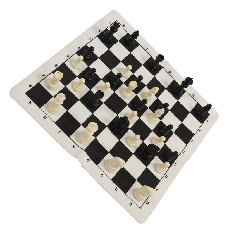 Chess Checkers Set 13.8in Board 2 in 1 Anti Slip