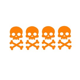 STICKER DAD Skull and Crossbones V1 Vinyl Decal by StickerDad® - Size: 2", Color: Orange - Windows, Walls, Bumpers, Laptop, Lockers, etc.
