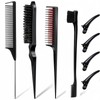 8 Pieces Hair Styling Comb Hair Brush Set, Nylon Teasing