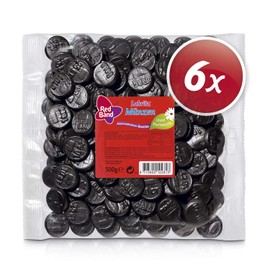 Red Band Liquorice Coin Family Bags Pack of 6 (6 x 500 g)