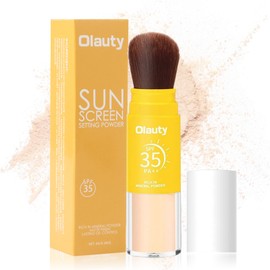 Mineral Sunscreen Setting Powder, SPF 35 Brush Sunscreen Powder for Face & Scalp, Long Lasting Lightweight Breathable, Oil Control Natural Matte Finish (#01 Translucent)