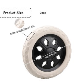 Rumyve 2 Pcs Shopping Cart Replacement Wheels,Black and White Wheels Trolley Caster for Shopping Trolleys Carts Luggage Cartwheel Replacing