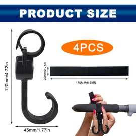 TUZHE Changing Bag Pram Hooks Pack of 4 Pram Accessories Pram Hooks for Bags Pram Carabiner Bag Holder