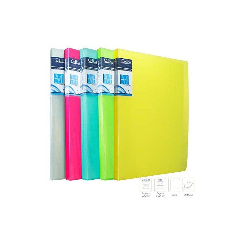 Celica CO-30B-BE Carpeta Multimica de 30 micas, color Azul, pack
