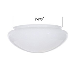 Satco 50-330 9.5-Inch Replacement Mushroom Glass Shade, 7-7/8 Inch Fitter, White (50/330) Look at pictures with dimensions BEFORE purchasing