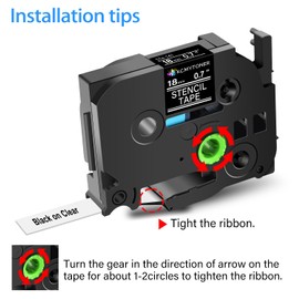 KCMYTONER 3 Pack Compatible for Ptouch Etching Stencil Tape STe-141 STe141 ST-141 ST141 18mm 0.7 inch Etched Label Tapes for PT-D600 PT-D600VP PT-D610BT PT-D610BTVP Label Maker