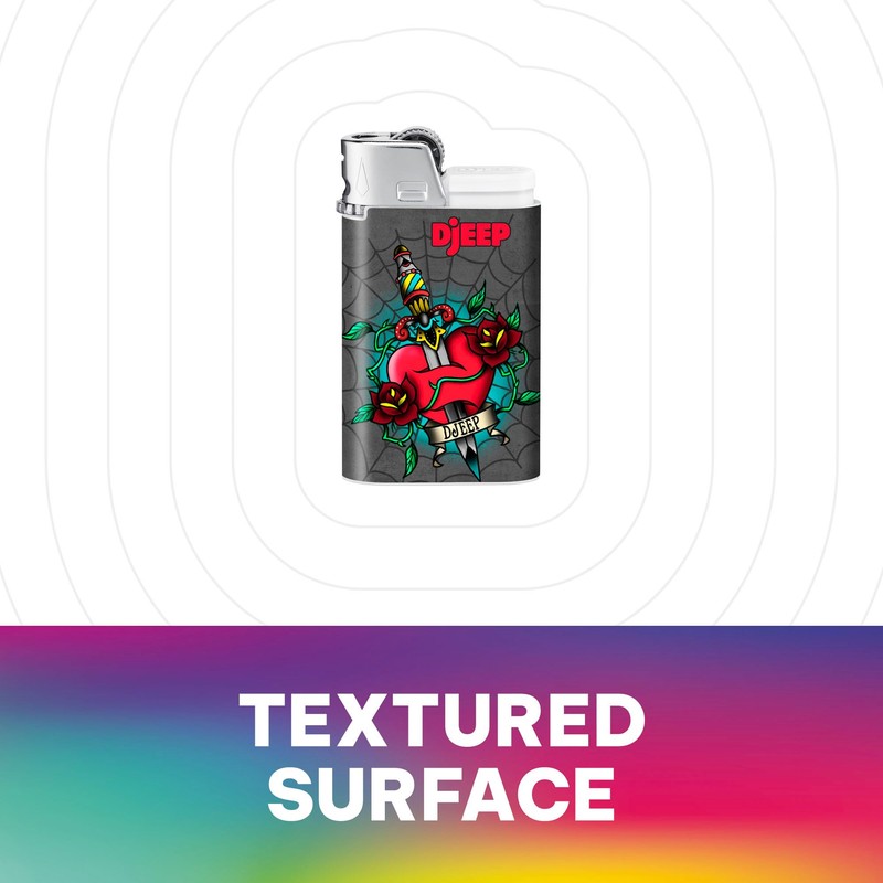 DJEEP Pocket Lighters, Tattoo Collection Textured Metallic, Unique Lighters, 4
