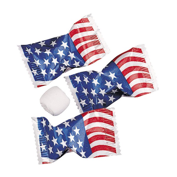 USA American Flag Wrapped Buttermints (108 mints) Fourth of July Patriotic Candy