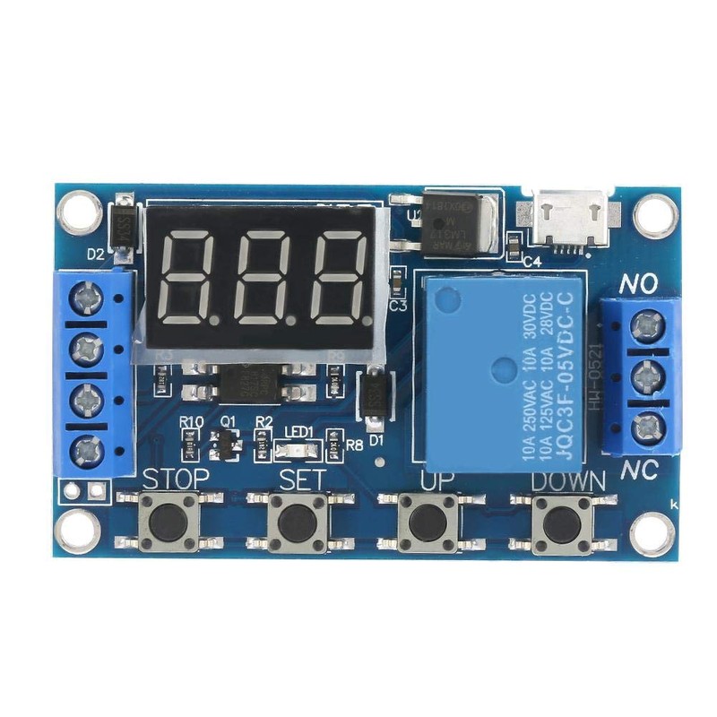 DC 6-30V Cycle Delay Timer Switch LED Display Delay On/Off