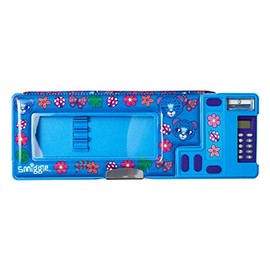 Smiggle Budz Kids Pop Out School Pencil Case for Girls & Boys with Calculator and Sharpener | Leopard Print