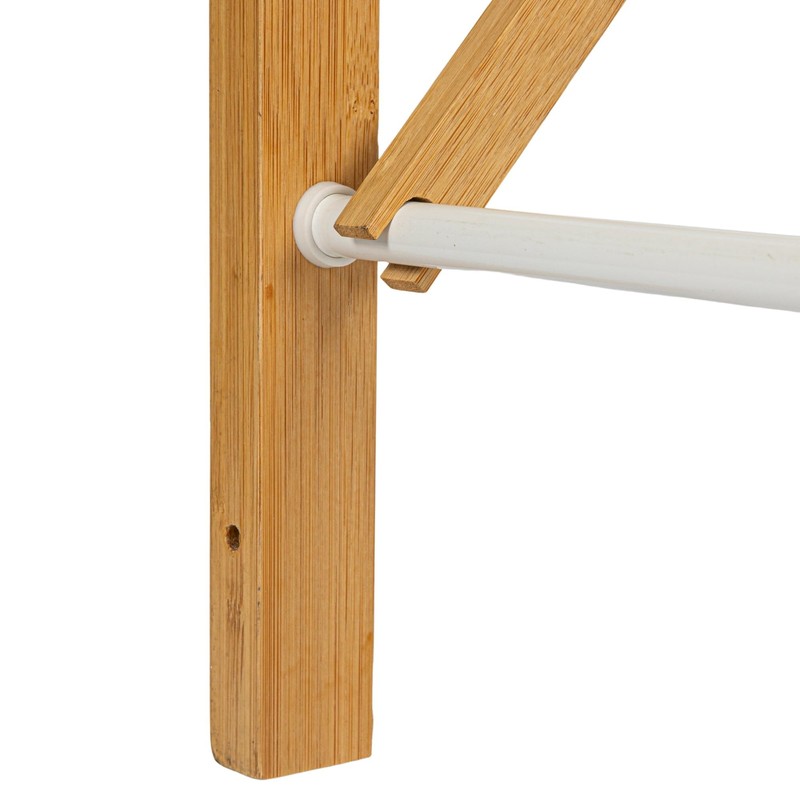 Household Essentials Bamboo and Metal Wall Mount Extendable Drying Rack,