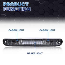 PIT66 LED 3rd Brake Light, Compatible with 2007-2014 Chevy Silverado/2007-2014 GMC Sierra/Compatible with 2009-2010 H-ummer H3T LED Third Brake Light Cargo Chrome Housing Smoky Lens