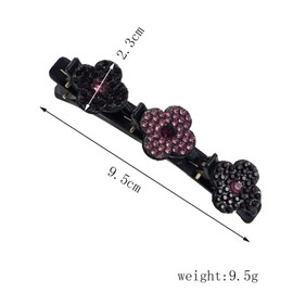 Sparkling Crystal Hair Clips, Braided Hair Clips for Women, Girls, Elegant Rhinestone Hair Clips for Hairstyles, Non-Slip & Stylish for Everyday, Wedding & Party (Rainbow)