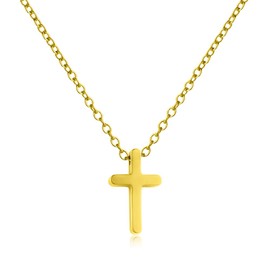 FZAMJGX Gold Cross Necklace for Women 18K Gold Plated Cross Faith Pendant Necklaces Gold Chains Chokers