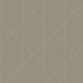 A-Street Prints Walcott Light Grey Stitched Trellis Wallpaper