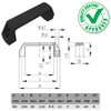 cyclingcolors 2X Heavy Duty Black Plastic 130mm 5 1/8" Industrial