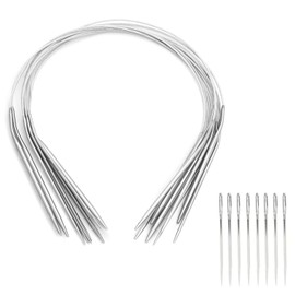 NANXJIUR Circular Knitting Needles 43cm Beginners Stainless Steel Knitting Needles Set, 11 Pieces Circle Knitting Needle 17-inch Long & Smooth Metal Round Needles, Ideal Gift for Knitters and Mothers