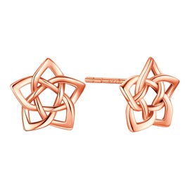 Floral Flower Stud Earrings For Women Hypoallergenic Rose Gold Jewelry Pink Earrings