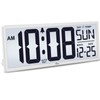 WallarGe Backlight Digital Wall Clock Battery Operated - with Temperature