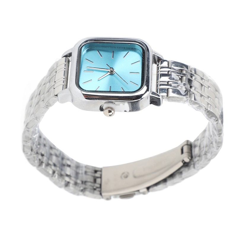 Women Quartz Watch Alloy Steel Strap Stylish Waterproof Ladies Square