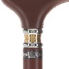 Soft Genuine Leather Grip Brown Cane - Leather Wrapped Shaft
