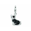 Amore LaVita Sterling Silver Cat Fancy Lobster Clasp Bracelet Charm