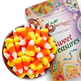 NY Spice Shop Gummy Candy Corn - 8 Ounce Trendy Treat Gummy Candy Bulk - Corn Candy Decorations Sweet - Ideal Party Decoration Chewy Assorted Flavors in Corn Shapes