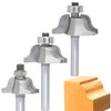 Akylin 3Pcs Roman Ogee Router Bit Set,1/4" Shank,Bearing Guided Decorative
