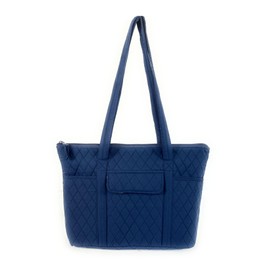 EGFAS Quilted Handbag Purse Shoulder Bag Pocketbook (Medium Solid Navy)