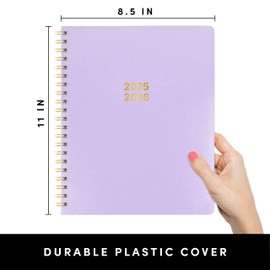 PAPERAGE 17 Month Academic Planner 2025-2026, Weekly & Monthly Spreads, August 2025 - December 2026, Large (8.5 in x 11 in), Lavender