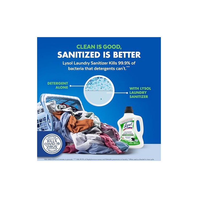 Lysol Tough Odor Eliminator Laundry Sanitizer Additive, Sanitizing Liquid for