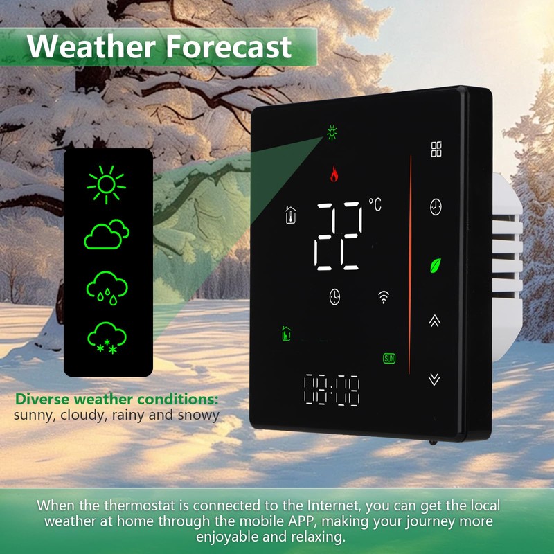 Wengart WIFI Thermostat BHT006,AC230V 3A for Water Heating System,2.4GHz eWelink