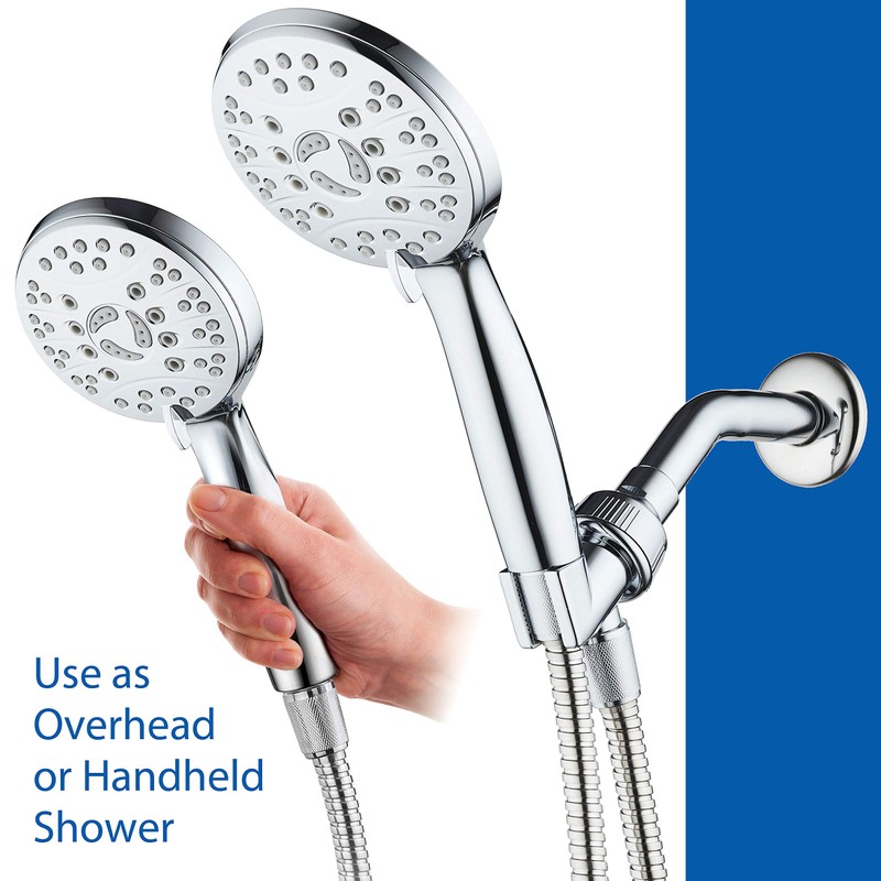 AquaSpa High Pressure 6-setting Luxury Handheld Shower Head – Extra