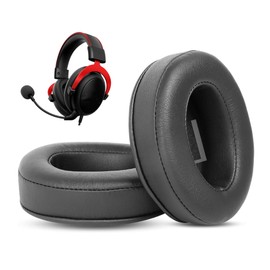 HTINDUSTRY Ear Pads Replacement Cushions Compatible with HyperX Cloud II, Cloud Pro, Cloud Stinger, Cloud Alpha, Cloud Flight, Cloud Flight S Headsets Ear Pads with Softer Protein Leather/Memory Foam